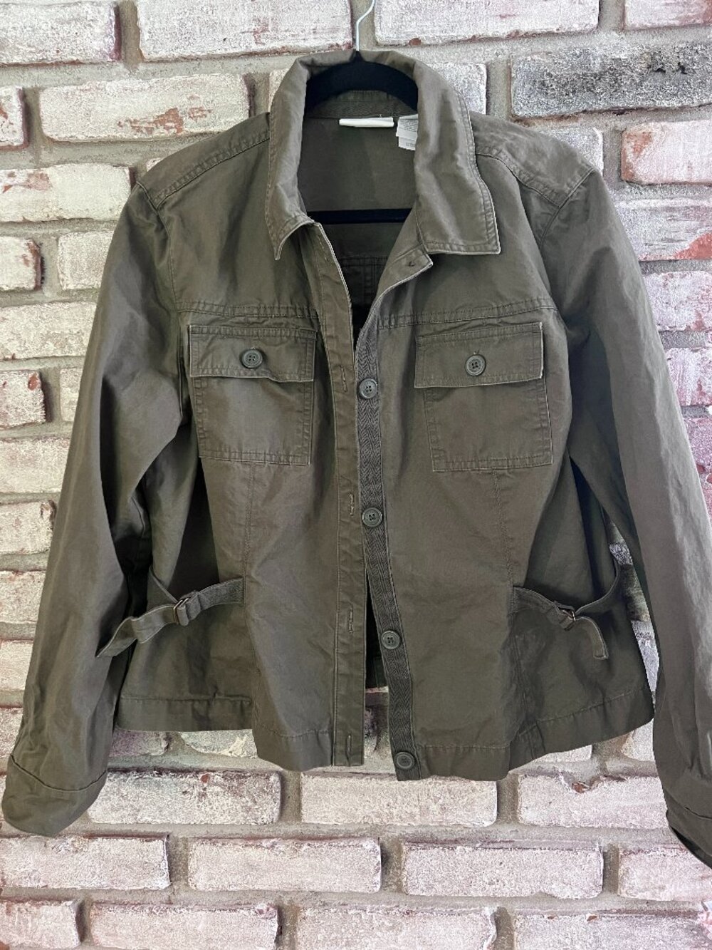 🍂 Vintage Liz Claiborne Olive Green Utility Cargo Jacket